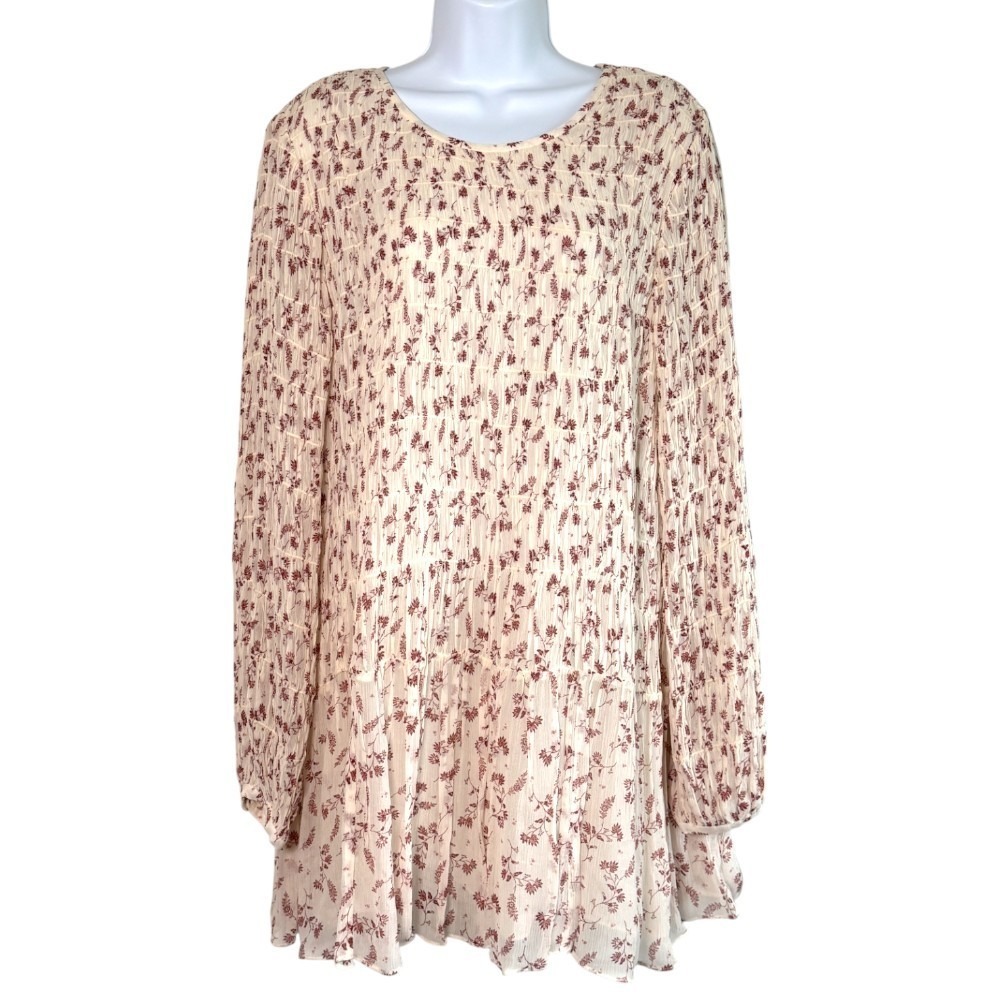 Frame Floral Tiered Flowy Mini Dress Sz L Boho Romantic Country Cottage Parisian